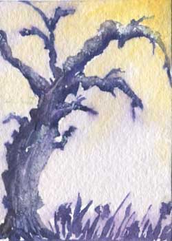"Dying Old Tree" by Karin Livingood, Oshkosh WI - Watercolor